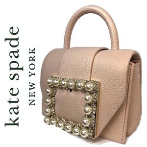 Kate Spade Knollwood Buckle Top Handle Dolce Blush Pink Beige Handbag Purse Hope